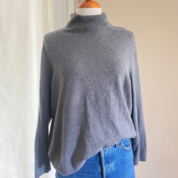 Talbots Cotton Blend Speckled Turtleneck Sweater - Picture 4 of 4